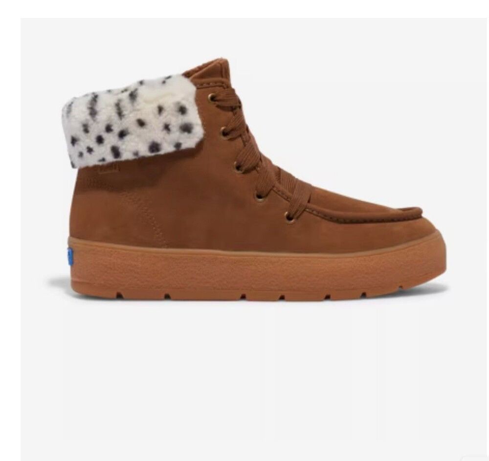 New Womens Keds Explore Bootie Suede Brown Size 7 Boots Boho Casual Animal Print